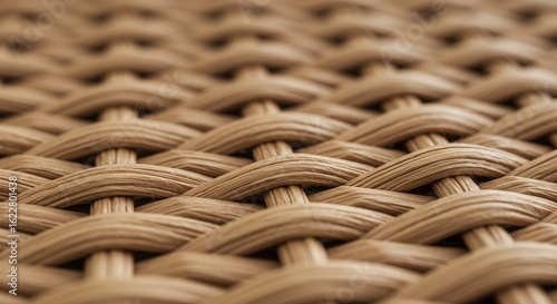 Close-up of a Natural Woven Rattan Pattern