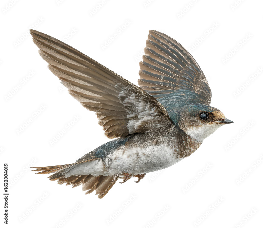 Obraz premium Flying swallow bird in motion nature environment view for wildlife enthusiasts isolated on transparent background, png