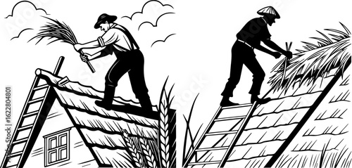 Traditional Thatching Silhouettes: Roof Repair and Construction