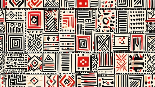 Abstract Geometric African Tribal Textile Pattern