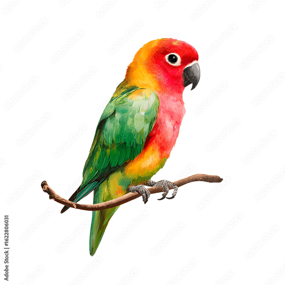 Fototapeta premium A colorful parrot is perched on a branch