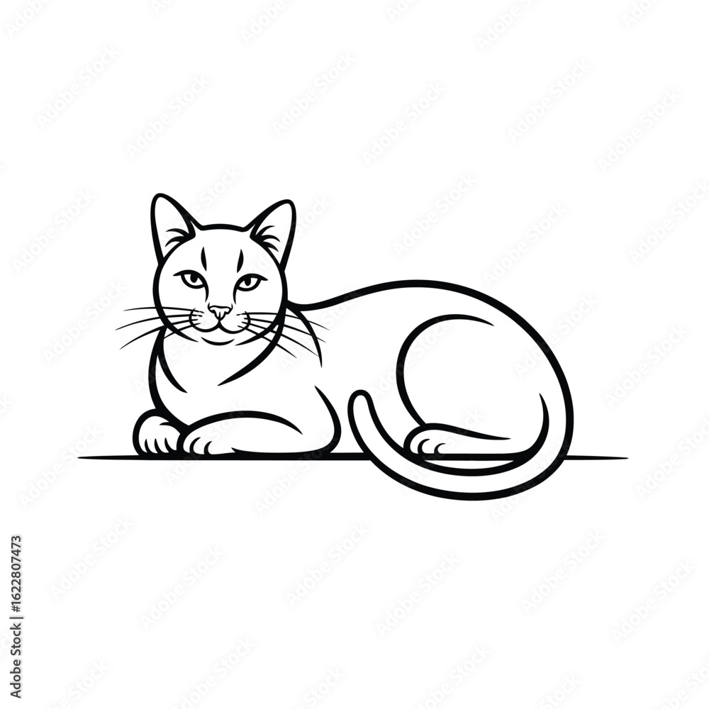 Fototapeta premium Elegant feline resting animal domestic