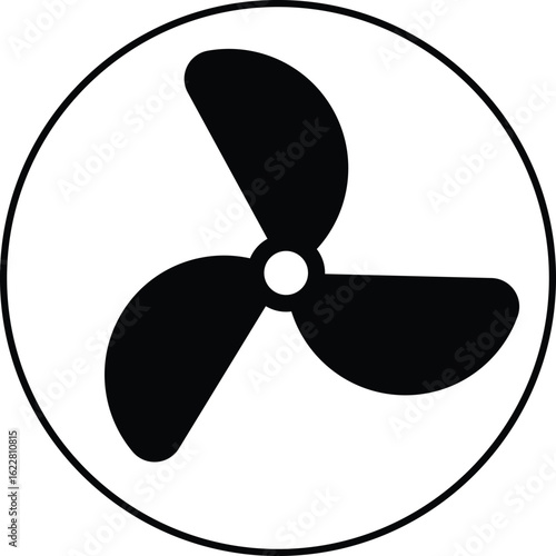 propeller icon. Turbine airflow rotating symbols. Electrical temperature equipment. Industrial ventilator heating cooling signs
