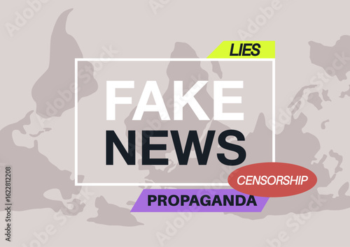 A bold visual representation highlights the pervasive issue of fake news, emphasizing the themes of deception, censorship, and propaganda in modern media challenges as society strives for truth