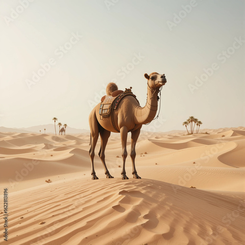 Camel in the Desert – Minimalist Boho Printable Wall Art