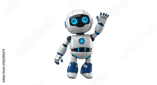 blue screen robot with finger