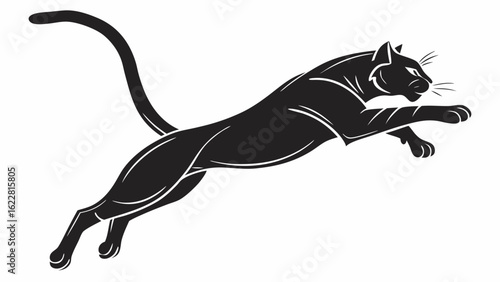 Black panther illustration vector image of a wildcat animal design for logo and graphic design needs
