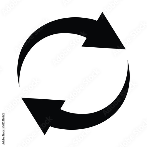 Oval circle rotate arrow icon. Ellipse orbit line arrow symbol. Oval circumference sign. Vector illustration isolated on white background.
