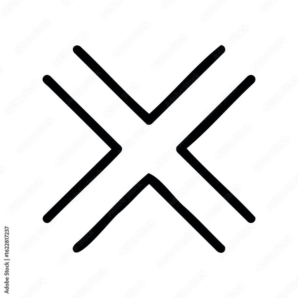 Abstract geometric symbol with overlapping x shapes – stock vector icon in line style Abstract geometric symbol with overlapping x shapes – stock vector icon in line style