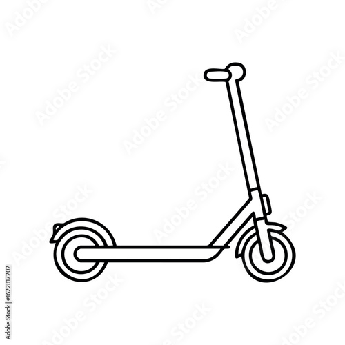 Simple line drawing of a kick scooter for urban transport enthusiasts – stock vector icon in line style