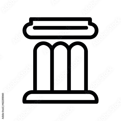 Ancient greek doric column outline drawing – stock vector icon in line style