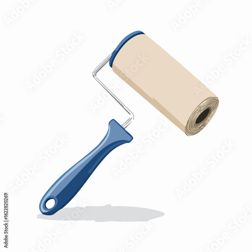 Lint roller with paper roll

