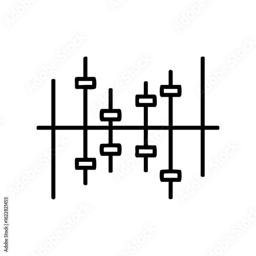 Minimalist equalizer icon with adjustable sliders for audio control – stock vector icon in line style