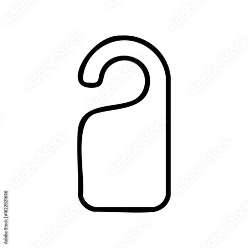 Simple line art of a door hanger sign – stock vector icon in line style