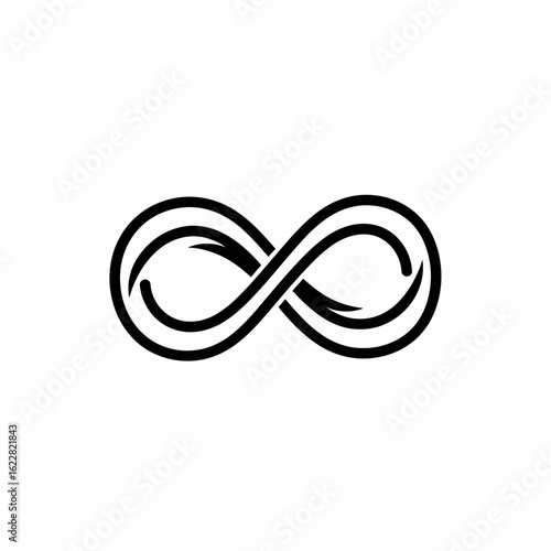 Bold Black Infinity Symbol Representing Timelessness and Limitlessness.