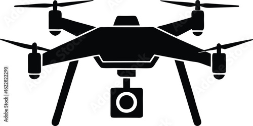 Modern drone silhouette for aerial photography and technology concepts