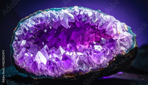 amethyst stone on black background