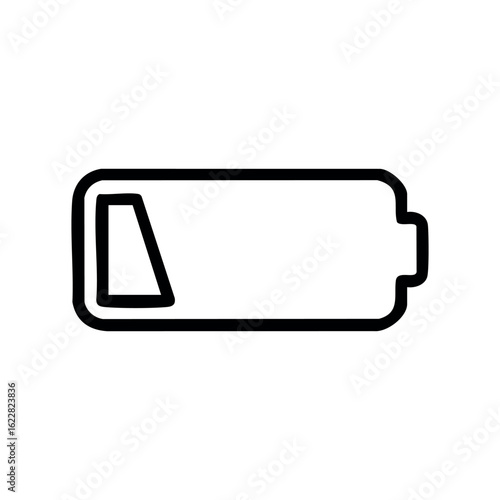 Minimalistic low battery icon symbolizing power depletion – stock vector icon in line style
