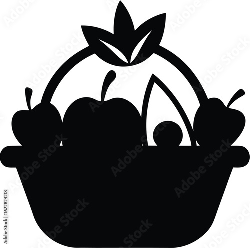 Illustration vectorielle de pomme rouge et fraîche avec feuille verte, symbole de nature et de santé