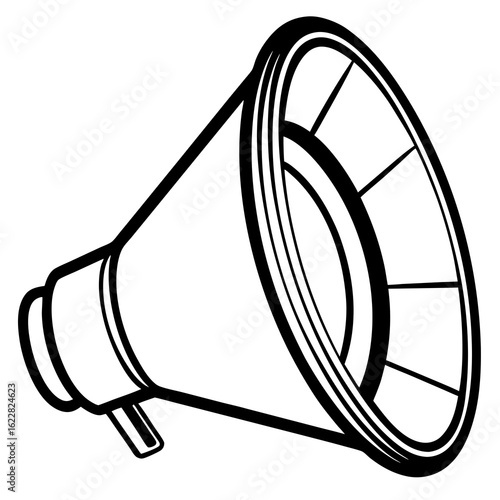 Black outline of a megaphone on a white background bullhorn loudspeaker