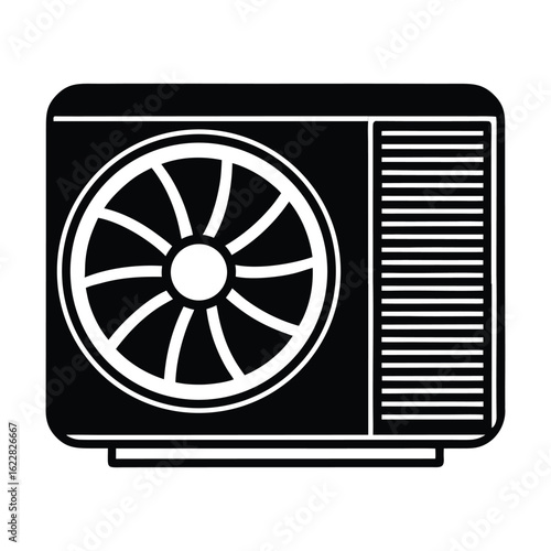High-Efficiency Air Conditioner Unit for Home Cooling on White Background