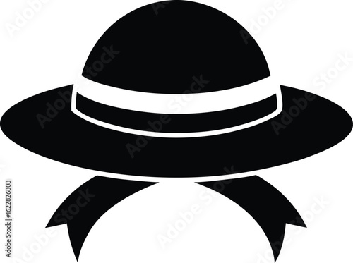 Borsalino noir rétro avec un ruban blanc est un accessoire de mode pour homme