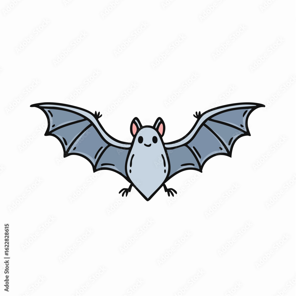 Fototapeta premium drawn bat icon in doodle style. Mark point icon design collection for animal design element