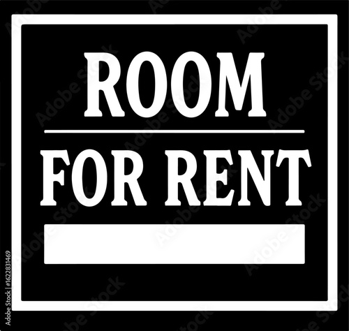 Vector art of room for rent sign