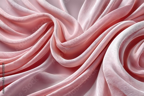Soft, flowing pink fabric draped in elegant swirls