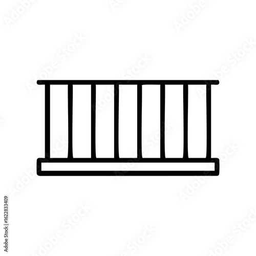 Minimalist line art of a horizontal bar railing design – stock vector icon in line style