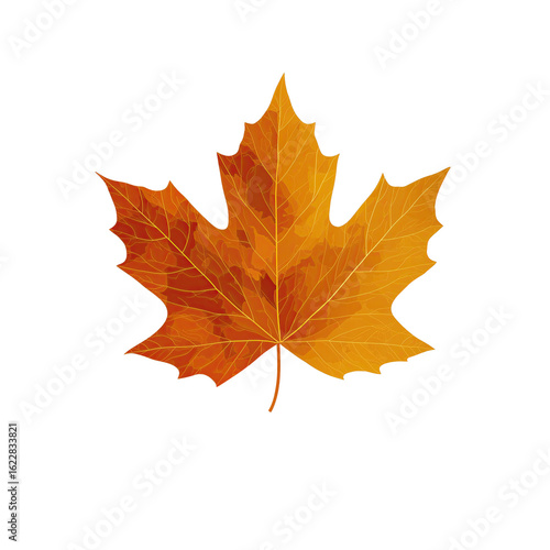 Wallpaper Mural Stylized Maple Leaf Silhouette with Subtle Vein Texture on White Background Torontodigital.ca