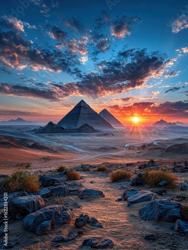 Pyramids at sunrise