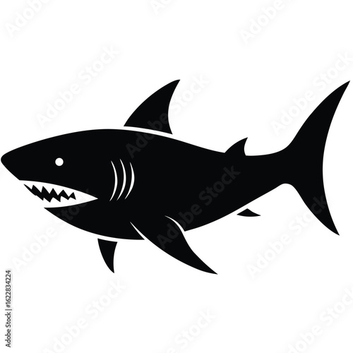 Black Shark Silhouette white ocean