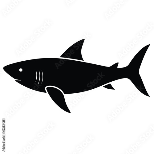 Black shark profile silhouette marine