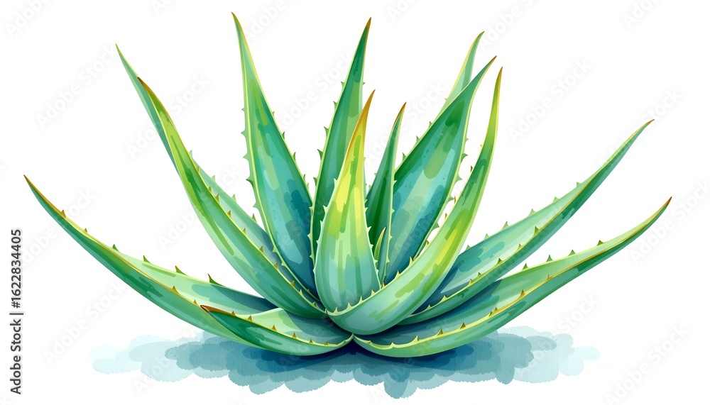 Fototapeta premium Aloe Vera plant, showcasing its vibrant green leaves and healthy appearance 