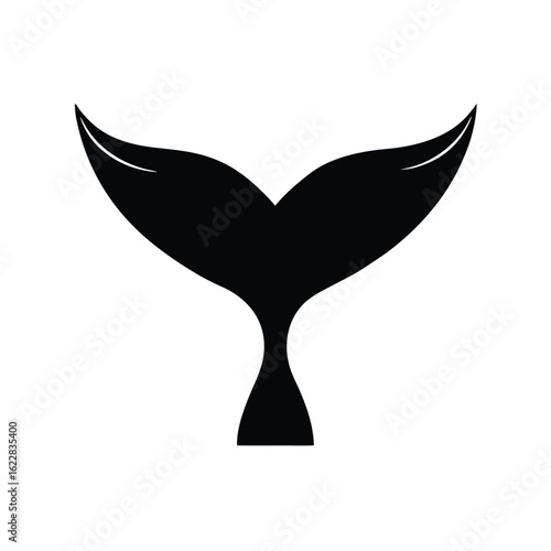 Sleek black dolphin tail silhouette fluke