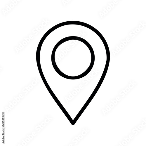 Free Download Simple location pin icon in black outline – stock vector icon in line style - GFXLoad