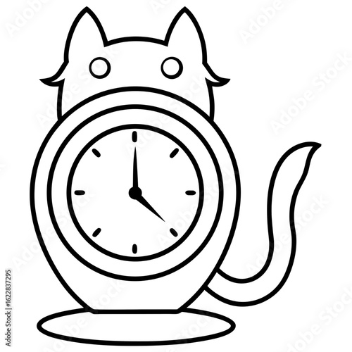 Cat Tail Wagging Clock vector