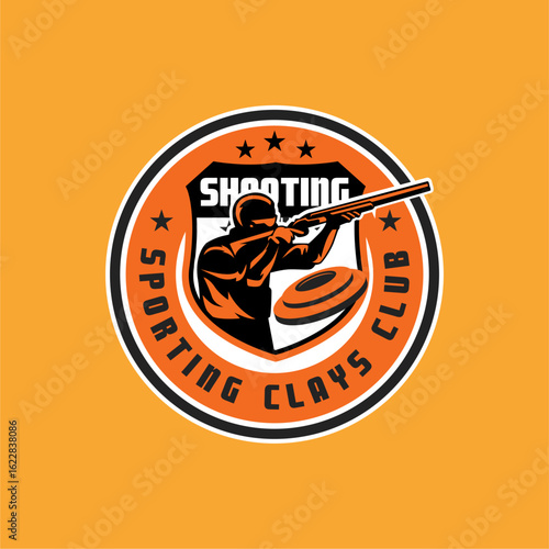 Sporting Clays Target and Shotgun Gun Club Logo Template