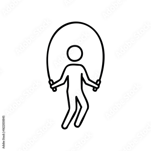 Outline of person jumping rope – stock vector icon in line style