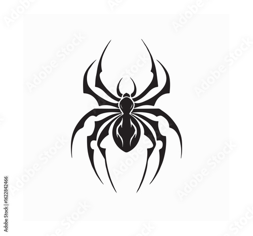 Black spider in threatening pose vector illustration with scary style for Halloween design