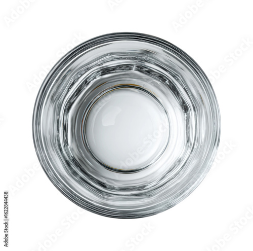 Pouring a refreshing drink into a clear glass overhead view isolated on transparent background, png