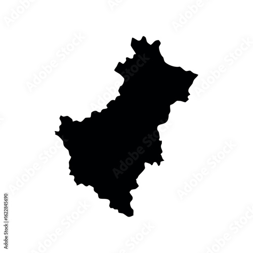 Silhouette of a geographical map outline – stock vector icon in line style