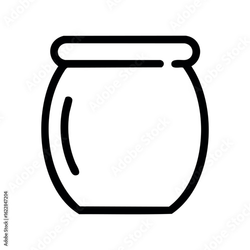 Simple outline of an empty fishbowl with thick rim – stock vector icon in line style