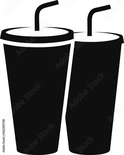 Cold iced tea with a straw in a plastic cup with a lid on a white background