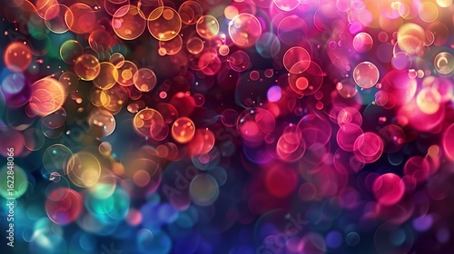 Sparkling cranberry bokeh lights