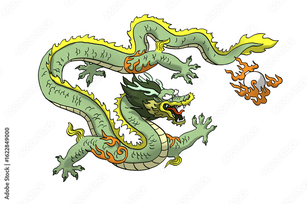 Fototapeta premium chinese dragon on white background