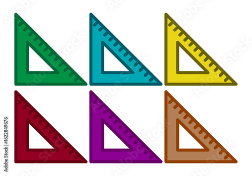 Hoja de iconos de escuadras para medir