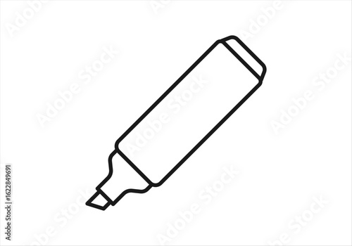 Icono negro de marcador en fondo blanco