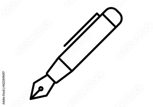 Icono negro de pluma en fondo blanco